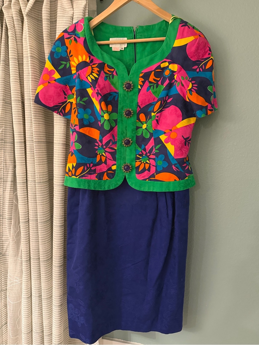 David Warren New York vintage dress colorful size 14